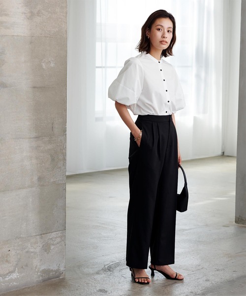 「ur's」 半袖ブラウス S ダークネイビー レディース_画像3