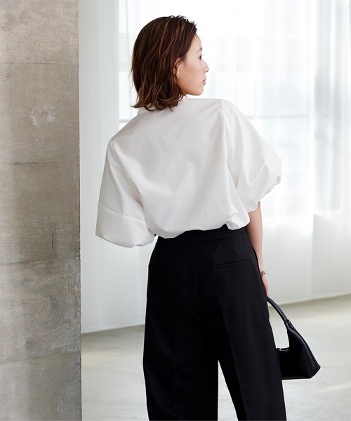 「ur's」 半袖ブラウス S ダークネイビー レディース_画像4