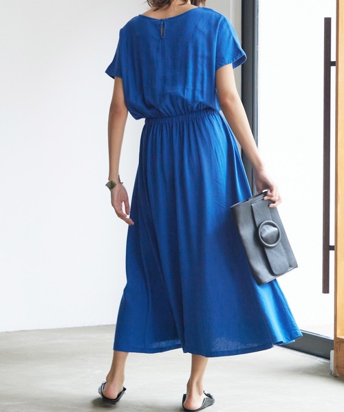 「OMNES」 ノースリーブワンピース FREE ブルー レディース_画像2