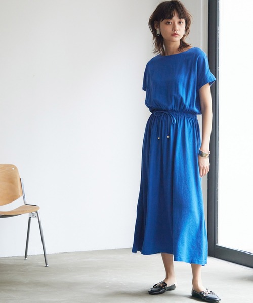 「OMNES」 ノースリーブワンピース FREE ブルー レディース_画像5