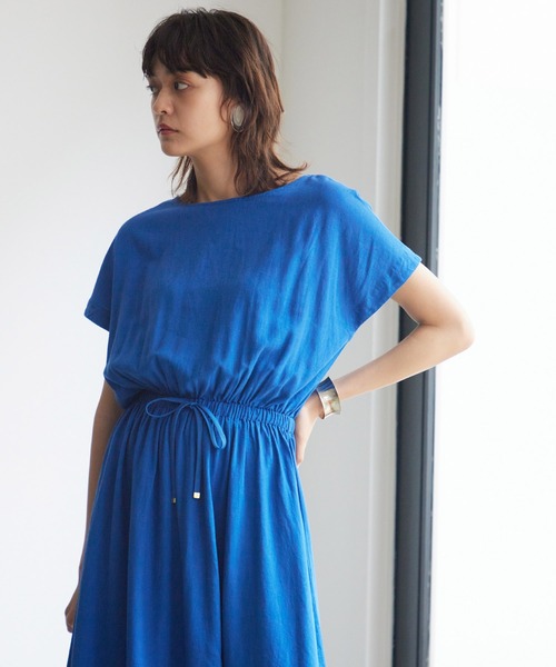 「OMNES」 ノースリーブワンピース FREE ブルー レディース_画像6