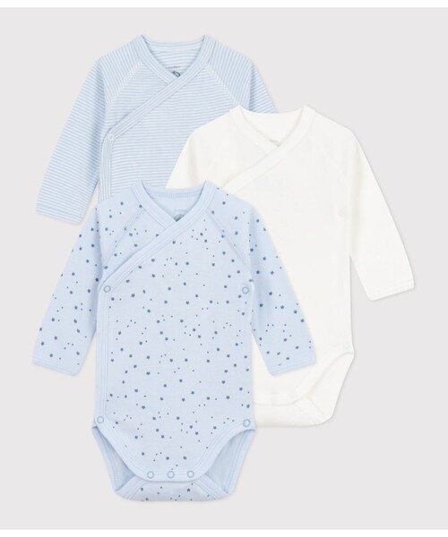 ！！！！早いもの勝ち！！！！【新品未使用】PETIT BATEAU ベビー肌着 PETIT BATEAU（プチバトー） ベビー肌着 長袖あわせボディ3枚組