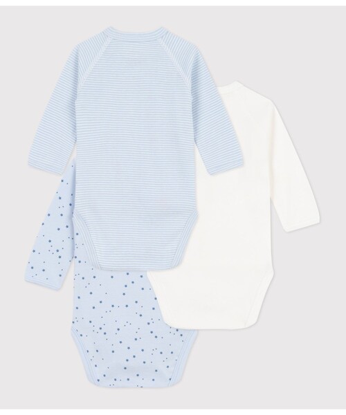 ！！！！早いもの勝ち！！！！【新品未使用】PETIT BATEAU ベビー肌着 PETIT BATEAU（プチバトー） ベビー肌着 長袖あわせボディ3枚組