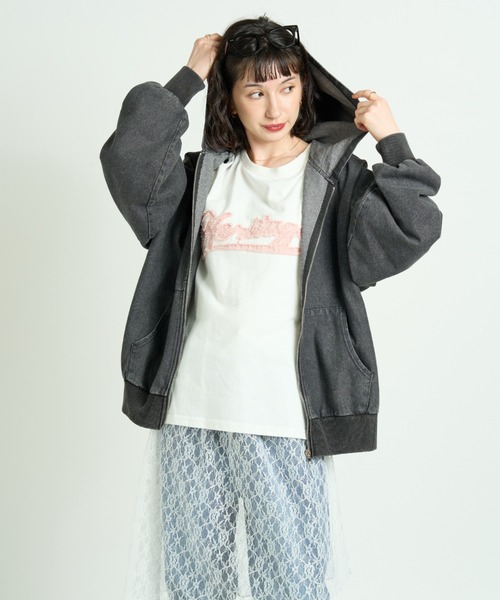 A.D.C.L. デニムジャケット gジャン フード付き フルジップ デニム