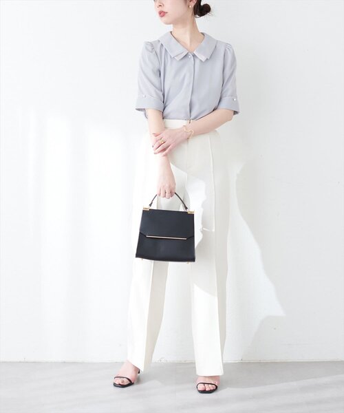 「natural couture」 半袖シャツ FREE サックスブルー レディース_画像9