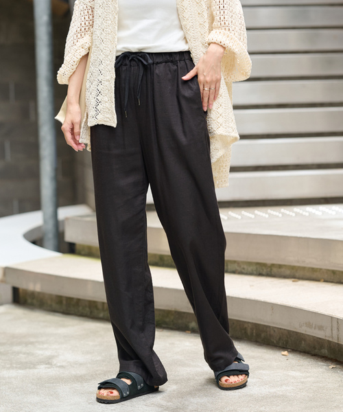 FRAMeWORKフレームワークのウールイージーパンツネイビーサイズ40 FRAMeWORK（フレームワーク） イージーパンツ 40 ネイビー レディース