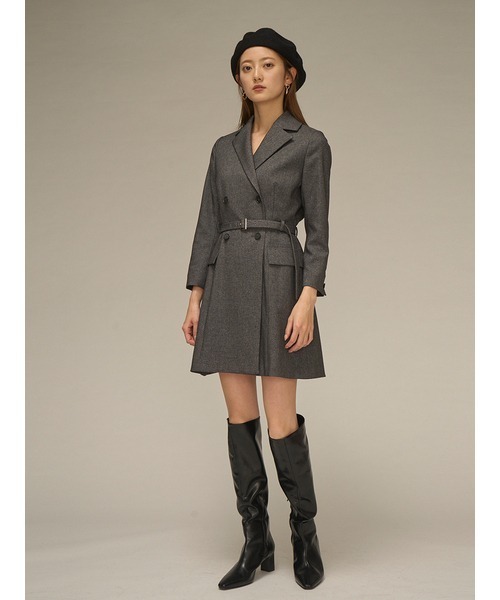 【新品】スナイデル ニットシャツワンピース ネイビー サイズ0 SNIDEL SNIDEL（スナイデル） シャツワンピース 0 ブルー レディース