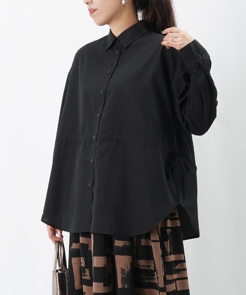 ラドロー　21SS ビアンカブラウス sosotto｜LIBERTY 細ピンタック 6分袖 スタンドカラーブラウス 半袖