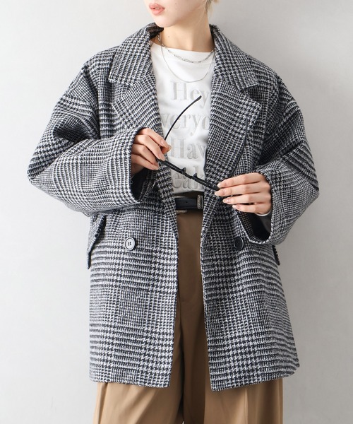 SpRay（スプレイ） コート アウター グレンチェックビッグジャケット