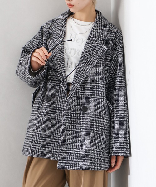 SpRay（スプレイ） コート アウター グレンチェックビッグジャケット