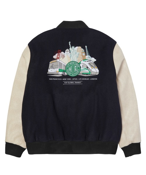 HUF（ハフ） ブルゾン アウター GLOBAL TRANSIT VARSITY JACKET メンズ