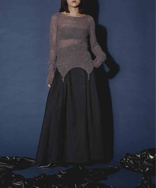 「Ezick」 長袖ニット FREE モスグリーン レディース_画像2