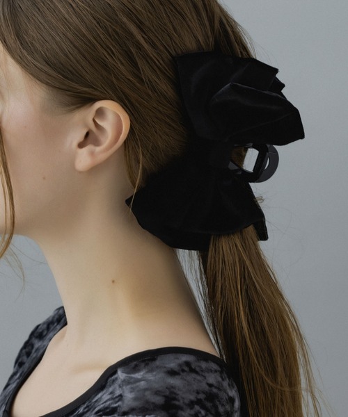 LA MUe ヘアクリップ 「LA MUE」ベロアリボンバンスクリップ