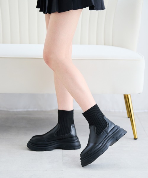 「attagirl」 ショートブーツ M ブラック レディース_画像2