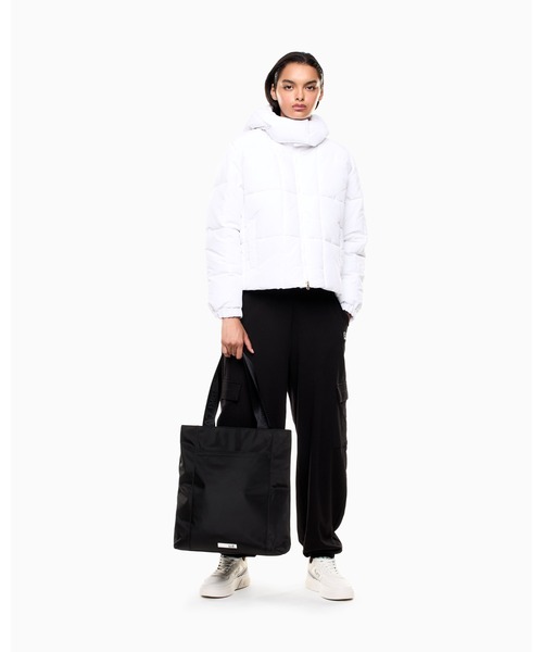 美品　M　EMPORIO ARMANI EA7 黒　キルティングデザイン　コート ARMANI EXCHANGE アルマーニ キルティングロングコート