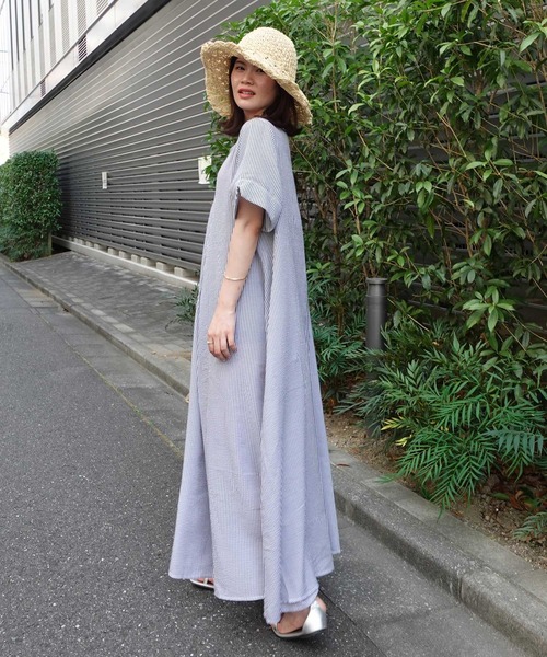 CORNERS（コーナーズ） 半袖ワンピース L ブラック×ホワイト