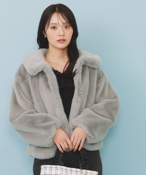 VARIATION ステンカラーエコファーコート Variation ステンカラーエコファーコート