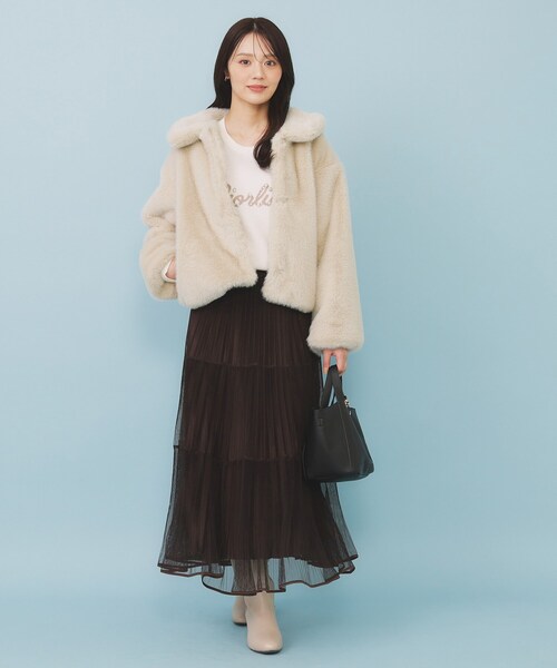 index（インデックス） ステンカラーコート コート エコファーショート