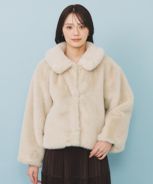 indexショート丈コート美品 ノーカラーショートコート（ノーカラーコート） | index（インデックス