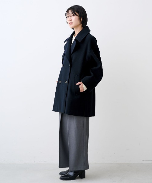 IEDIT（イディット） ピーコート pコート メルトンライクカットソーで