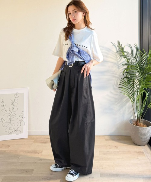 Java ワイドパンツ パンツ 「JaVaジャバコラボ」 トレンド感たっぷりの