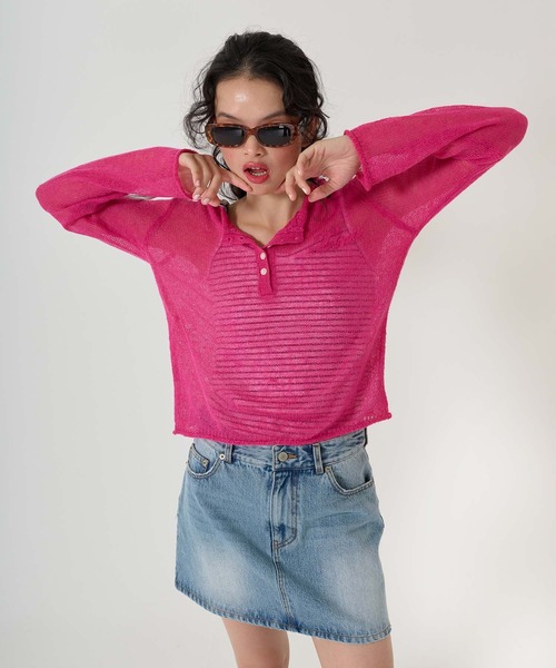 「TINA：JOJUN」 長袖ニット M アイボリー レディース_画像9