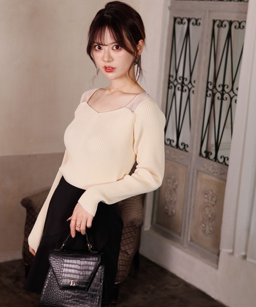 「LIPSERVICE」 長袖ニット FREE アイボリー レディース_画像5