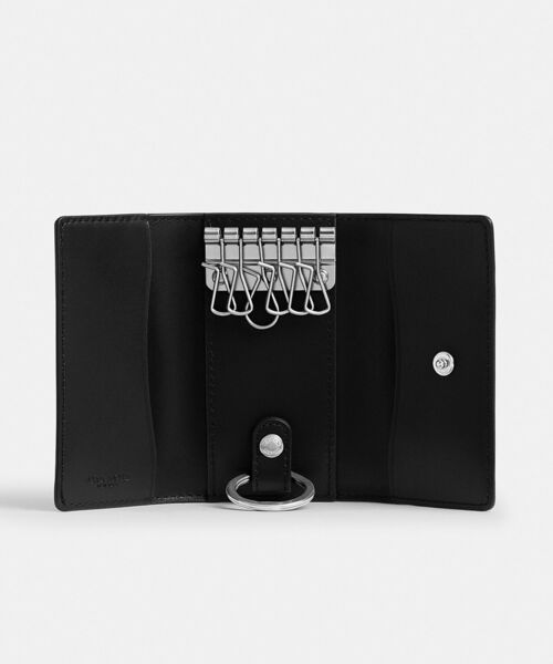 新品未使用　COACH ブラック レザー キーケース COACH（コーチ） キーケース 6 リング キー ケース・シグネチャー