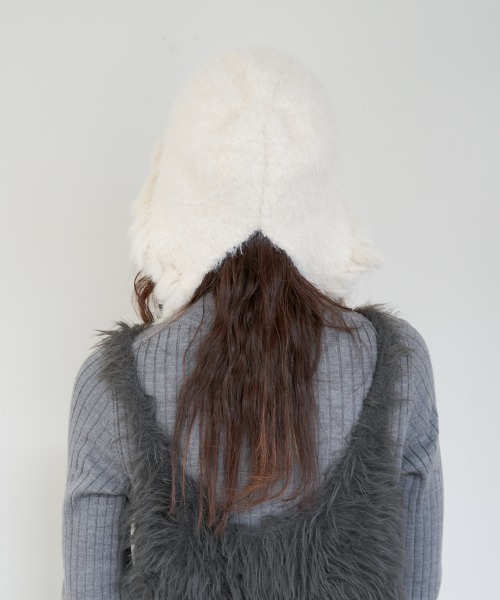 polcadot（ポルカドット） ニット帽 ニットキャップ ファーフード