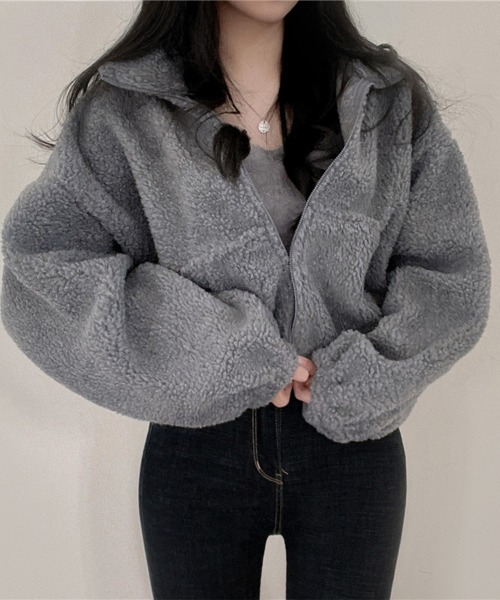 ブルゾン アウター ショート丈ボアブルゾン レディース : ZOZOTOWN