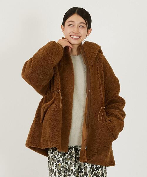 MELROSE claire（メルローズクレール） モッズコート コート 「ボア