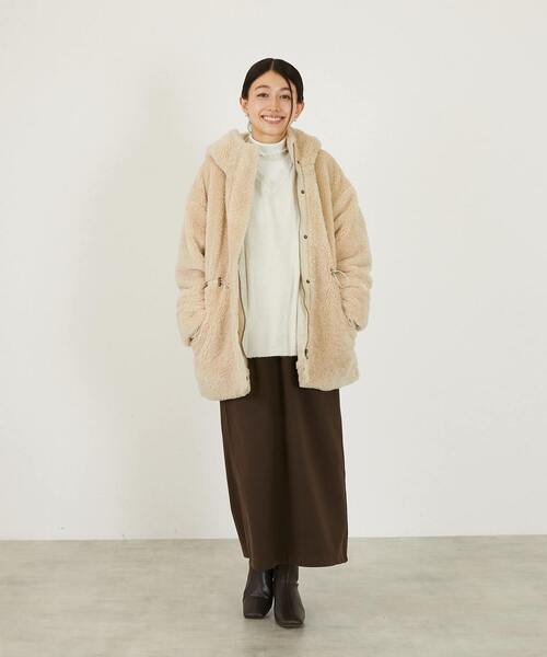 MELROSE claire（メルローズクレール） モッズコート コート 「ボア