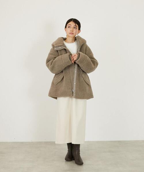 MELROSE claire（メルローズクレール） モッズコート コート 「ボア