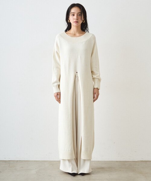 【お値下げ】Loungedress ラウンジドレス　ハイスリットニットワンピース Loungedress（ラウンジドレス） ワンピース ハイスリットニット