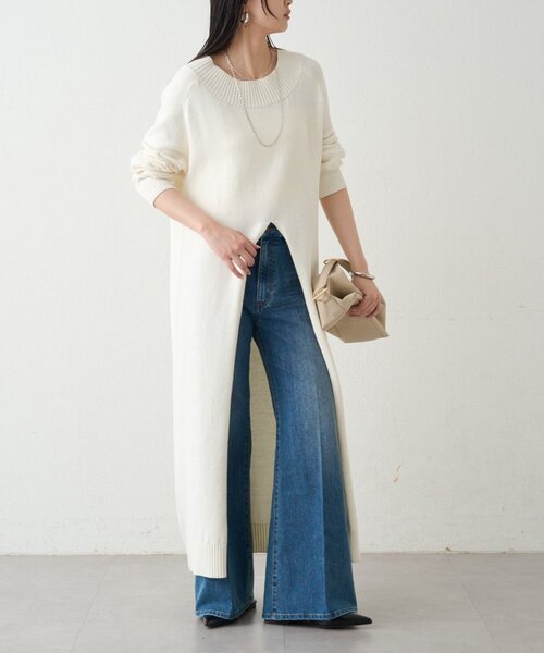 Loungedress（ラウンジドレス） ワンピース ハイスリットニット
