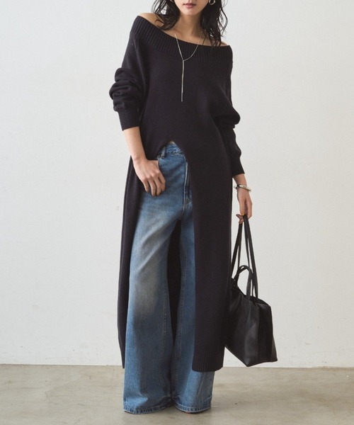 M*H様 【新品未使用】ラウンジドレス　ノースリニット Loungedress（ラウンジドレス） ワンピース ハイスリットニット