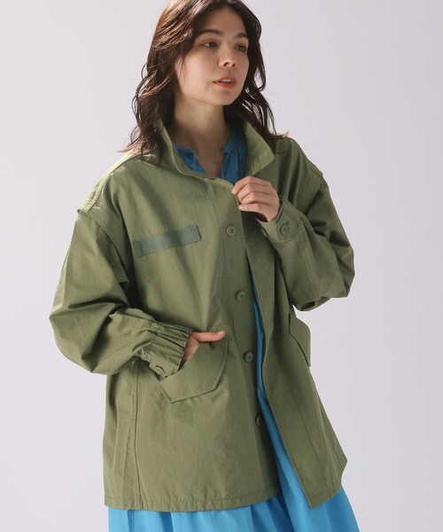 【値下げ中】　ニコアンド　アウター　カーキ niko and…（ニコアンド） ミリタリージャケット FREE グリーン