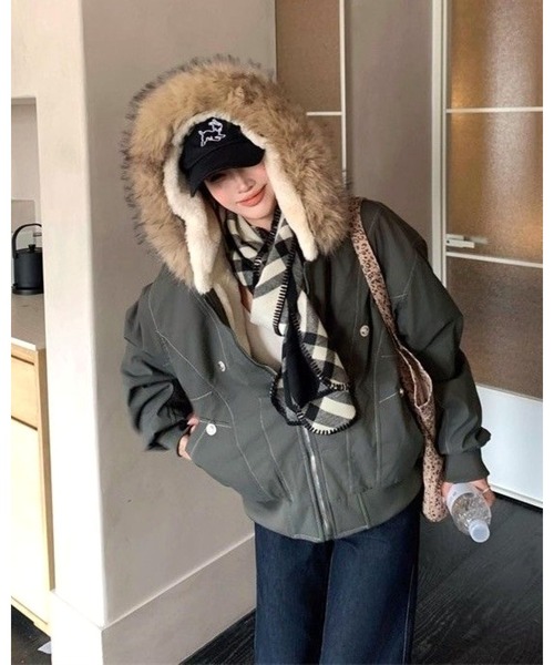 inst.ALL ブルゾン アウター フェイクファー付き裏ボアブルゾン