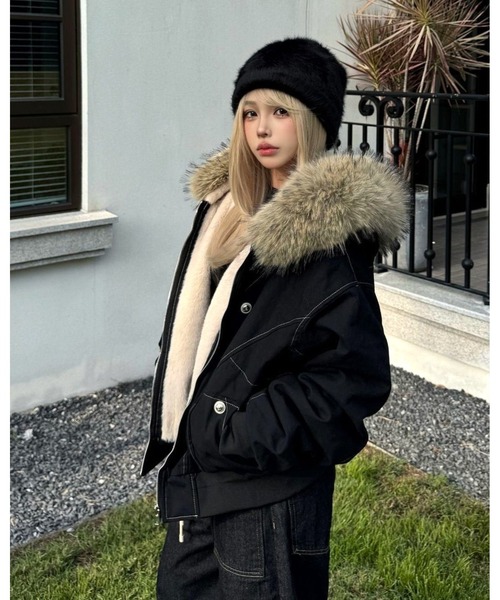 inst.ALL ブルゾン アウター フェイクファー付き裏ボアブルゾン