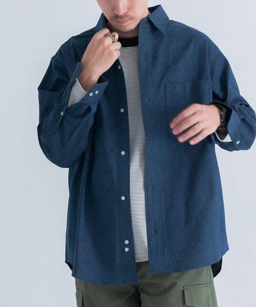 「ITEMS URBANRESEARCH」 半袖シャツ MEDIUM ブルー メンズ_画像3