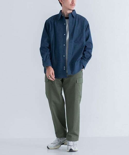「ITEMS URBANRESEARCH」 半袖シャツ MEDIUM ブルー メンズ_画像6