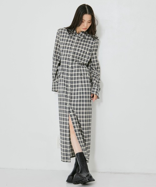 CLANE(クラネ) シャツワンピース 「CLANE/クラネ」UP POCKET CHECK CLANE(クラネ) シャツワンピース 「CLANE/クラネ」UP POCKET CHECK