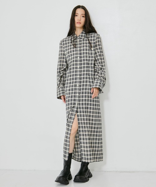 CLANE（クラネ） シャツワンピース 「CLANE/クラネ」UP POCKET CHECK