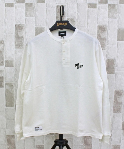 Schott N.Y.C（ショット） 「schott」 長袖Tシャツ XX-LARGE ホワイト