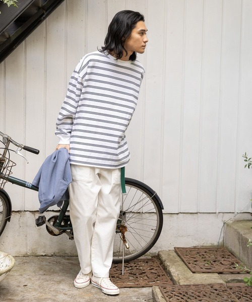 nikoネイビー1 niko and（ニコアンド）の「[MODE NORM CORE] ラガーマキシニット