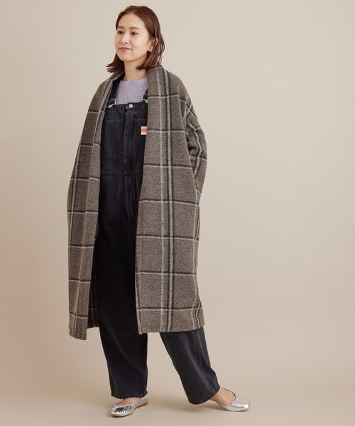 「SALON adam et rope'」 ノーカラーコート FREE ブラウン レディース_画像5