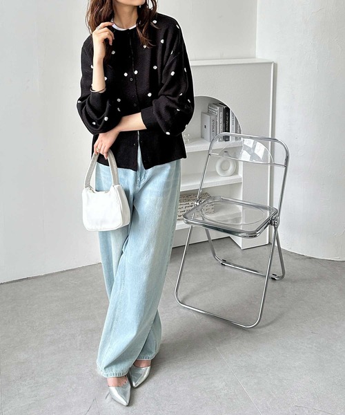 「GeeRA」 ニットカーディガン LARGE グレー レディース_画像3