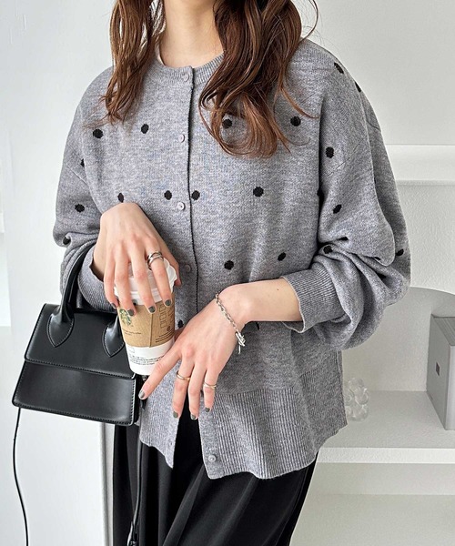 「GeeRA」 ニットカーディガン LARGE グレー レディース_画像9