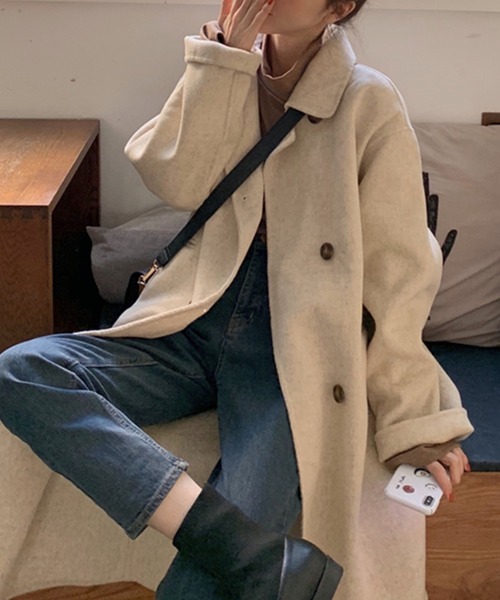 「DAY CLOSET」 チェスターコート ONE SIZE オートミール レディース_画像8