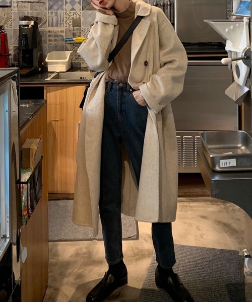 「DAY CLOSET」 チェスターコート ONE SIZE オートミール レディース_画像9